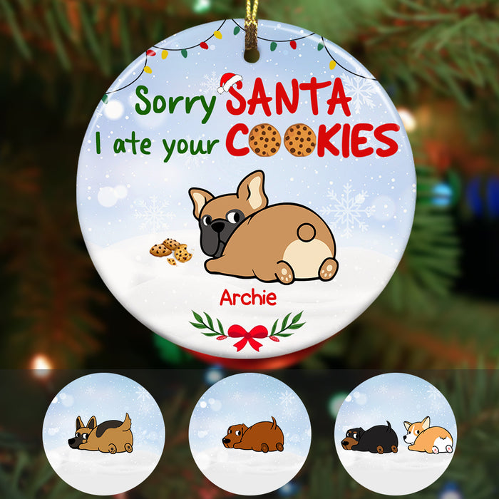 Personalized Dog Christmas Santa Cookies  Ornament OB123 81O57 1