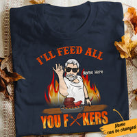 Personalized Dad Grill BBQ I'll Feed You All T Shirt JL94 24O57 thumb 1