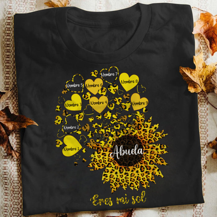 Personalized Mom Grandma Sunshine Spanish Mamá Abuela T Shirt MY33 95O34 1