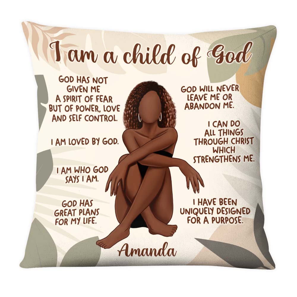 Personalized Gift For Daughter I Am A Child Of God Pillow 27002 Primary Mockup
