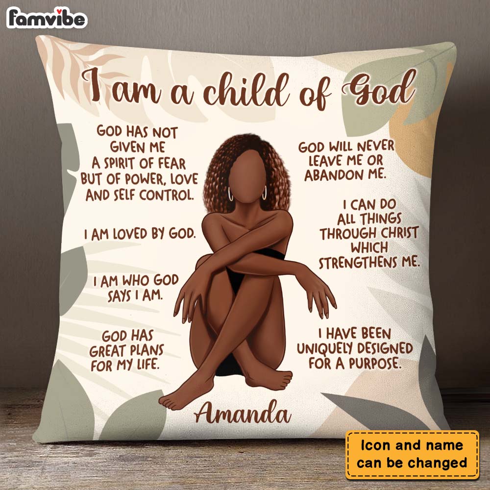Personalized Gift For Daughter I Am A Child Of God Pillow 27002 Primary Mockup