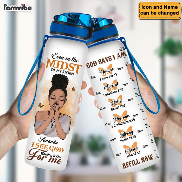 Personalized Christian Gift For Daughter Even In The Midst Of My Storm Tracker Bottle 27003 1