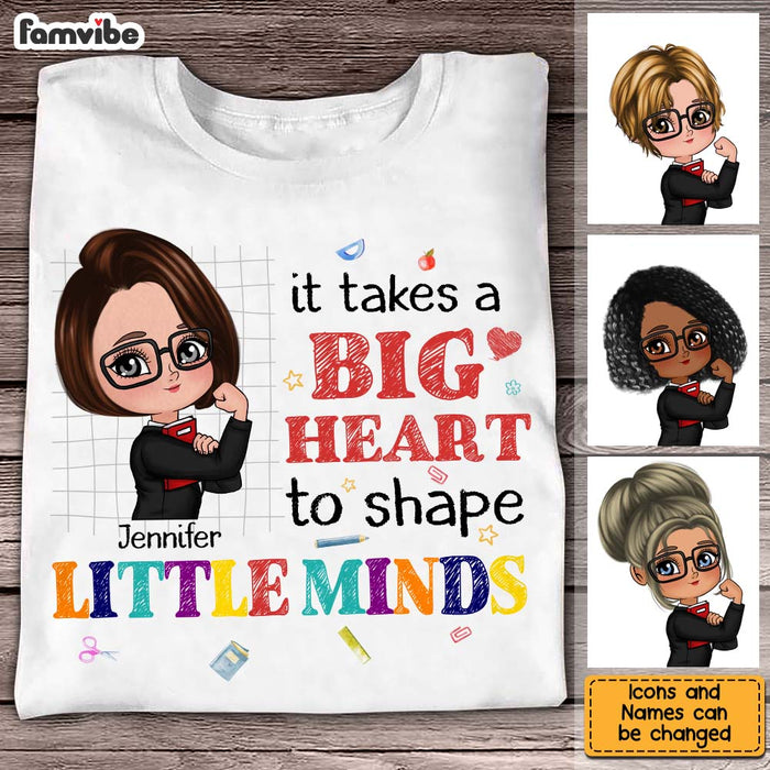 Personalized Gift For Teacher It Takes A Big Heart To Shape Little Minds Shirt - Hoodie - Sweatshirt 27004 1