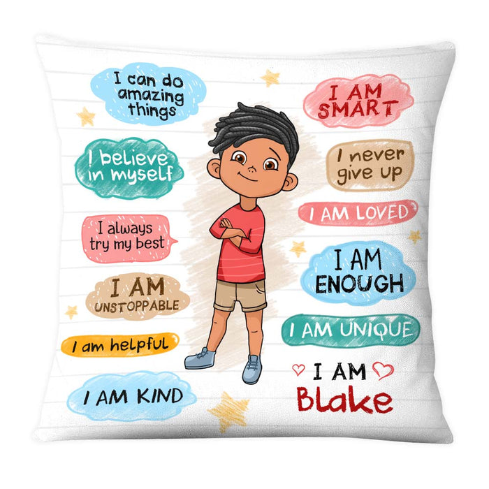 Personalized Affirmation for Kids Pillow - A Special Gift for 