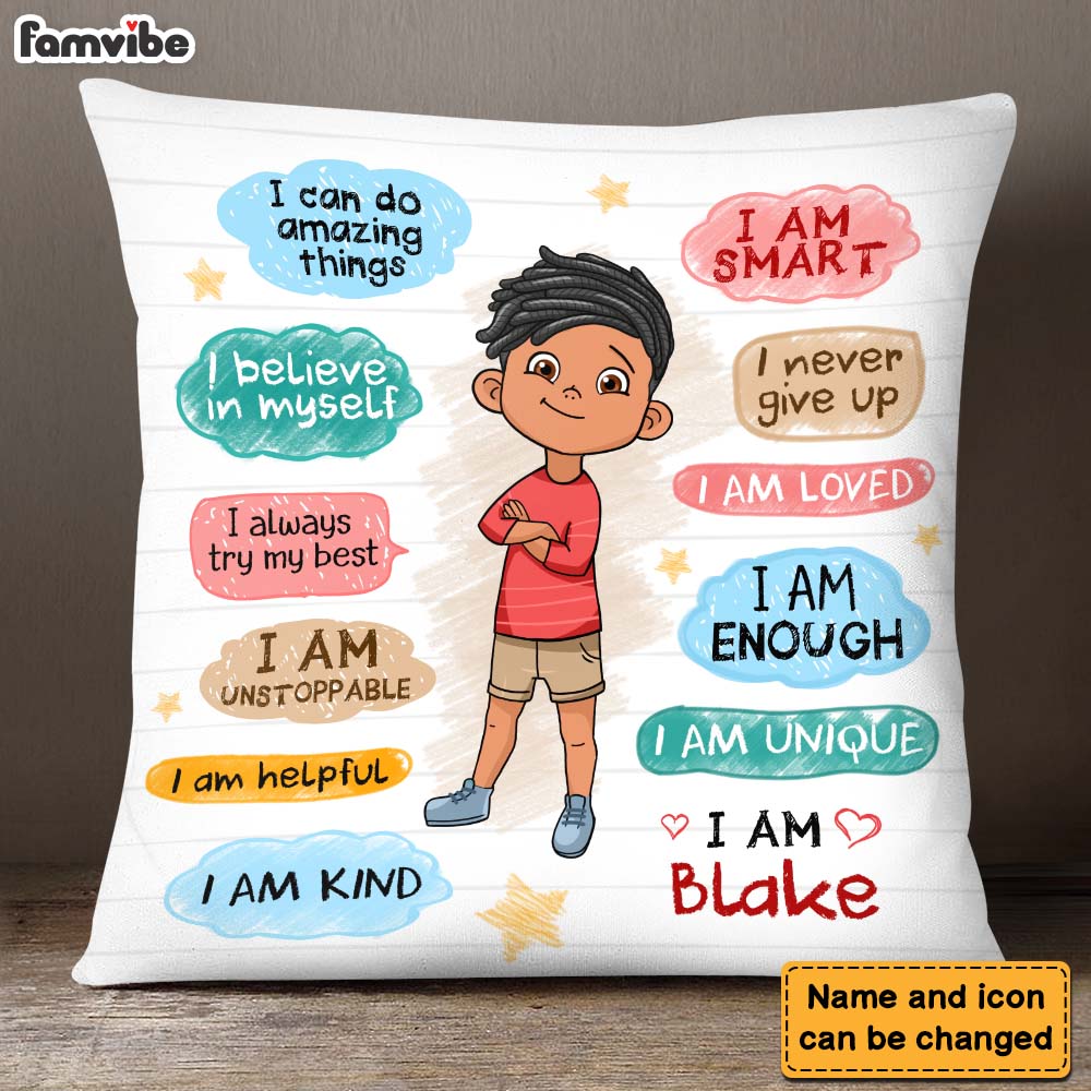 Personalized Gift For Grandson Affirmation For Kids Pillow 27007 Primary Mockup