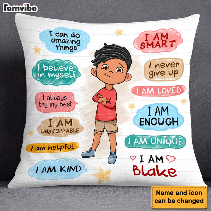 Personalized Gift For Grandson Affirmation For Kids Pillow 27007 1