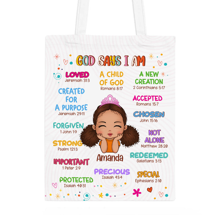 Personalized Gift For Granddaughter Christian Kids Affirmations Tote Bag 27009 1