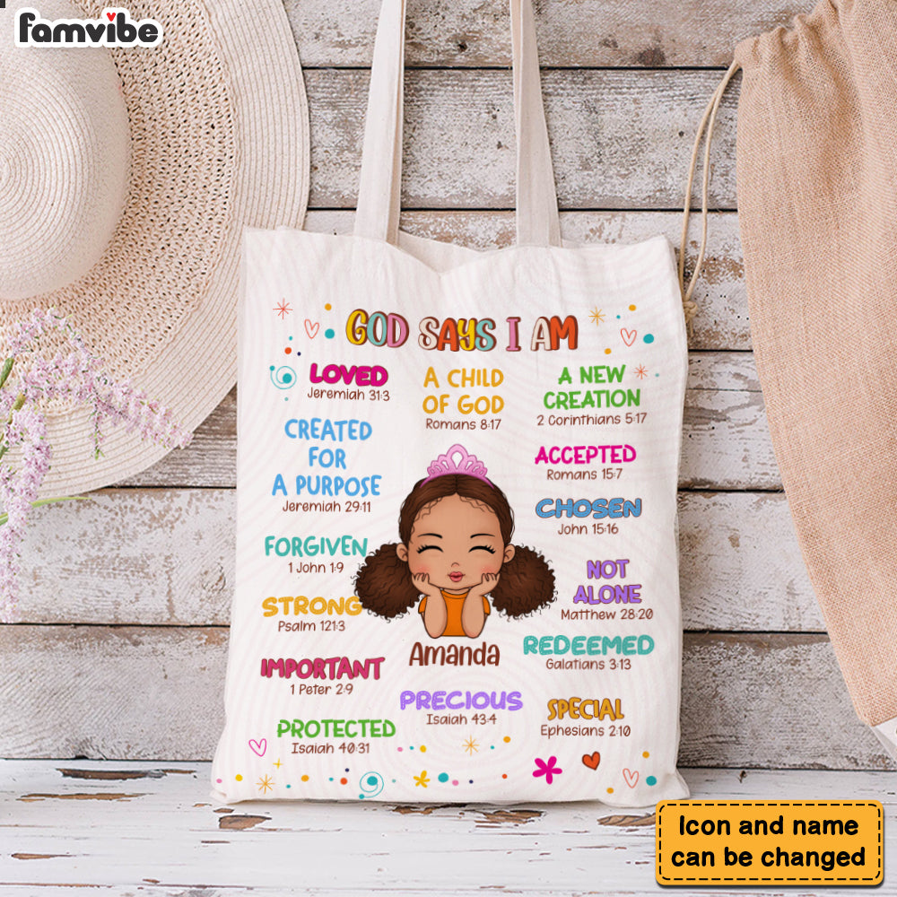 Personalized Gift For Granddaughter Christian Kids Affirmations Tote Bag 27009 Primary Mockup