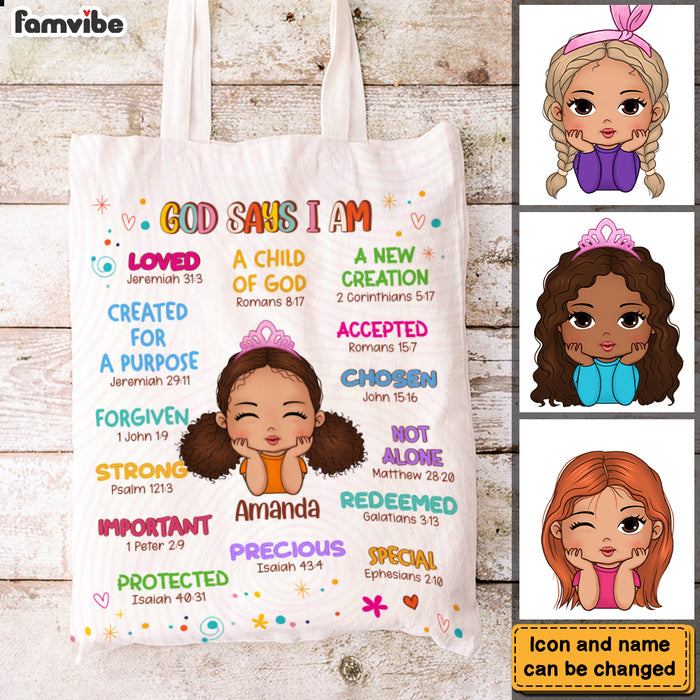 Personalized Gift For Granddaughter Christian Kids Affirmations Tote Bag 27009 1