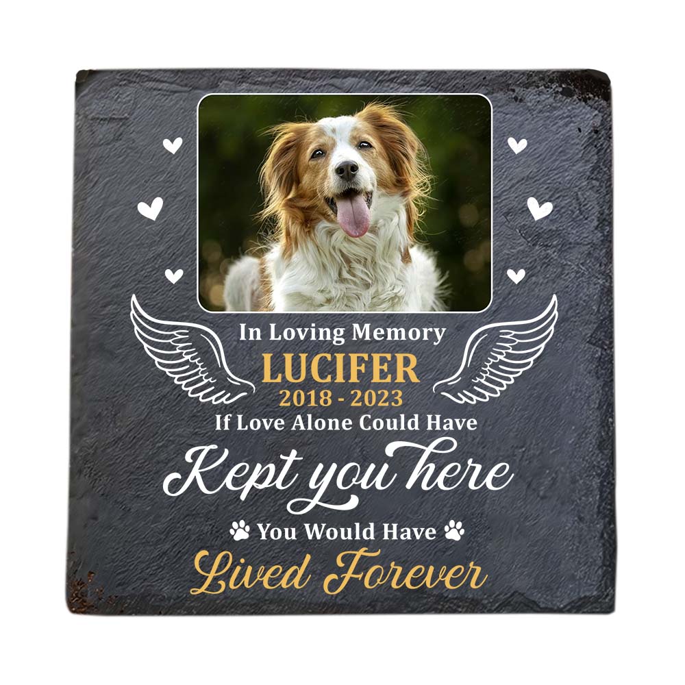 Personalized Photo Memorial Gift For Loss of Dog Loss Of Pet In Loving Memory Memorial Stone (Square) 27010 Square Memorial Stone Primary Mockup