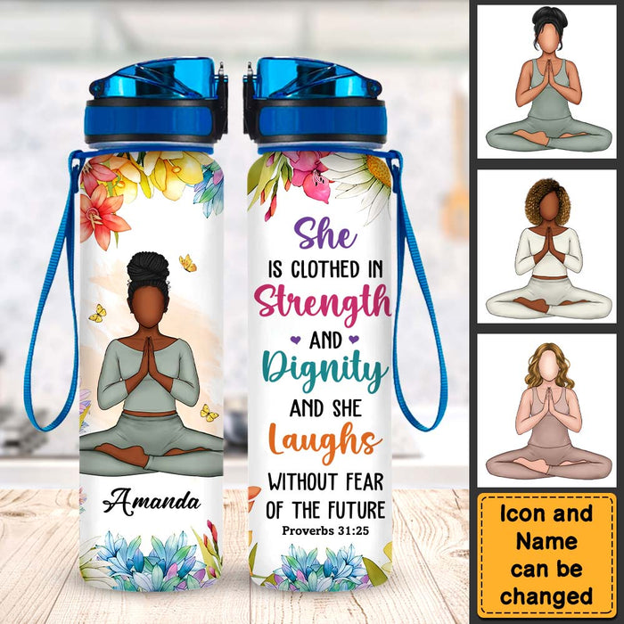 Personalized Gift For Daughter She Is Clothed In Strength Tracker Bottle 27013 1