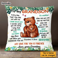 Personalized Gift For Grandson My Love Will Follow You Wherever You Go Pillow 27017 thumb 1