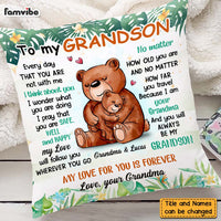 Personalized Gift For Grandson My Love Will Follow You Wherever You Go Pillow 27017 thumb 1