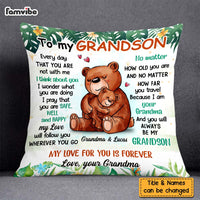 Personalized Gift For Grandson My Love Will Follow You Wherever You Go Pillow 27017 thumb 1