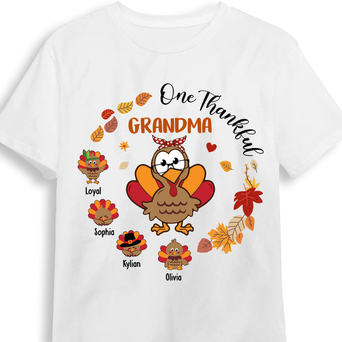 Personalized Gift For Grandma Thankful Turkey Shirt - Hoodie - Sweatshirt 27026 1
