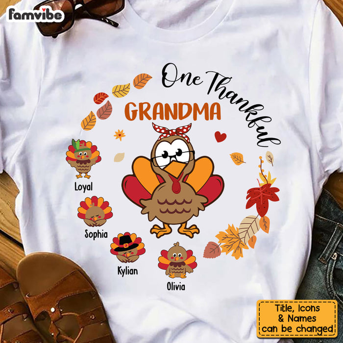 Personalized Gift For Grandma Thankful Turkey Shirt - Hoodie - Sweatshirt 27026 1