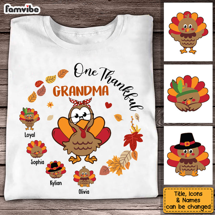 Personalized Gift For Grandma Thankful Turkey Shirt - Hoodie - Sweatshirt 27026 1