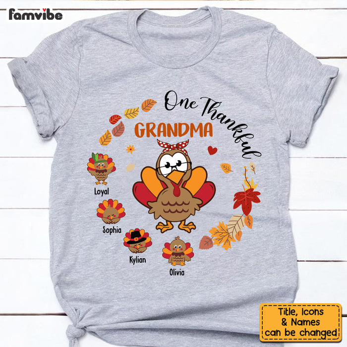 Personalized Gift For Grandma Thankful Turkey Shirt - Hoodie - Sweatshirt 27026 1