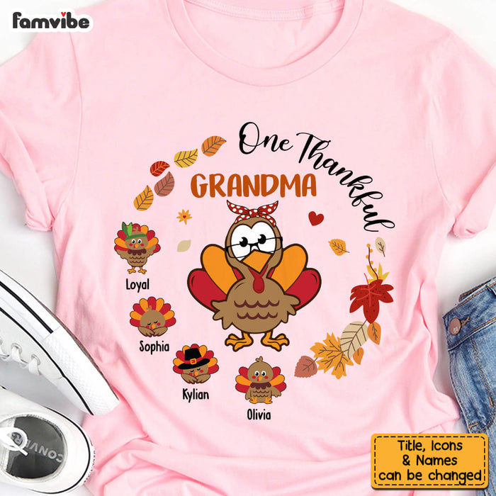 Personalized Gift For Grandma Thankful Turkey Shirt - Hoodie - Sweatshirt 27026 1