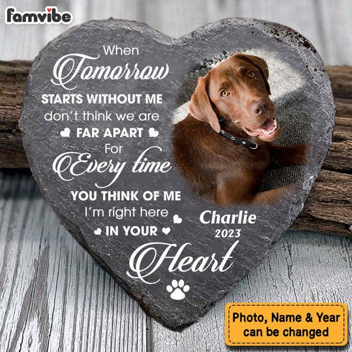 Personalized Pet Passed Away Gift Pet Photo Heart Lithograph Memorial Stone (Heart) 27028 1