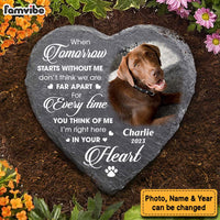 Personalized Pet Passed Away Gift Pet Photo Heart Lithograph Memorial Stone (Heart) 27028 thumb 1