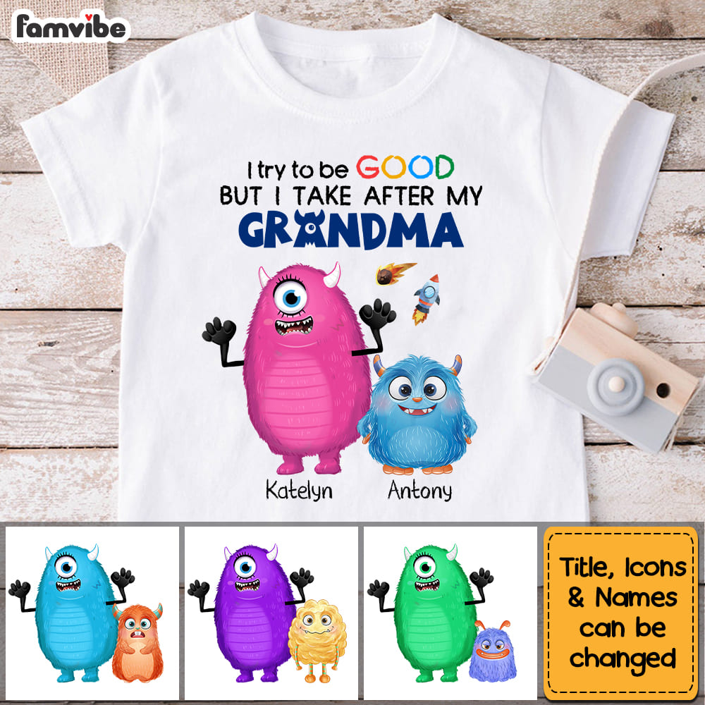 Personalized Gift For Grandson Takes After Grandma Kid T Shirt 27029 Mockup 2