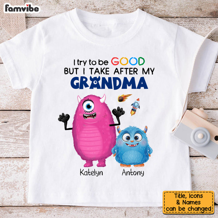 Personalized Gift For Grandson Takes After Grandma Kid T Shirt 27029 1