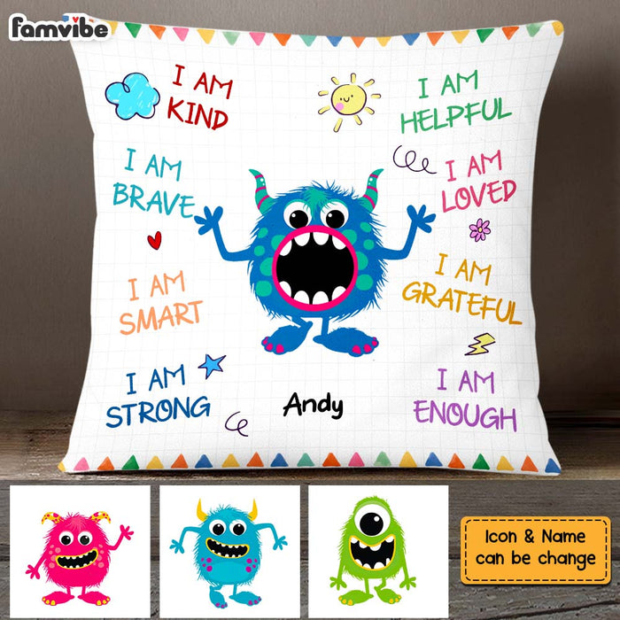 Personalized Gift For Grandson Monster I Am Kind Pillow 27031 1