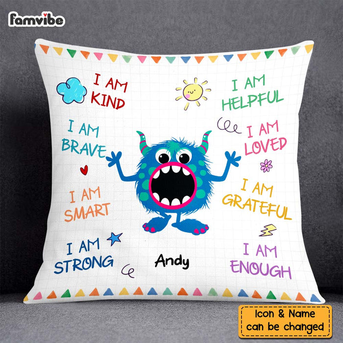 Personalized Gift For Grandson Monster I Am Kind Pillow 27031 1