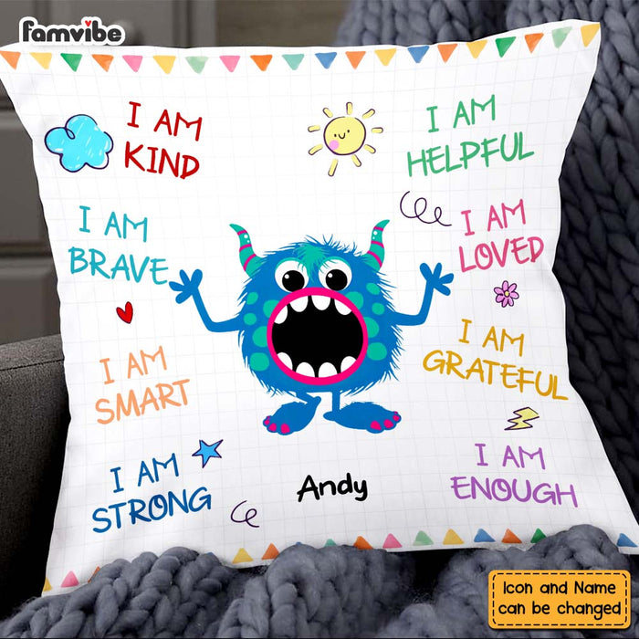 Personalized Gift For Grandson Monster I Am Kind Pillow 27031 1
