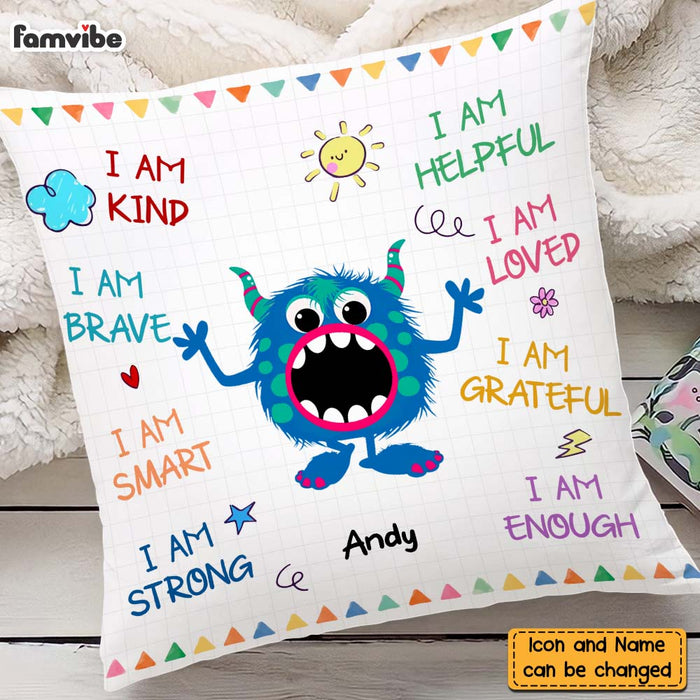 Personalized Gift For Grandson Monster I Am Kind Pillow 27031 1