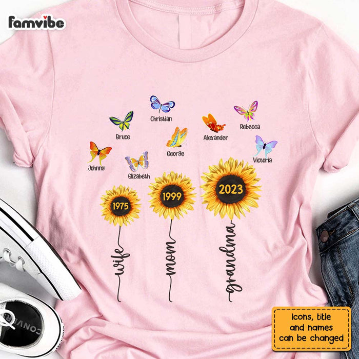 Personalized Gift For Grandma Sunflower Butterfly Shirt - Hoodie - Sweatshirt 27032 1