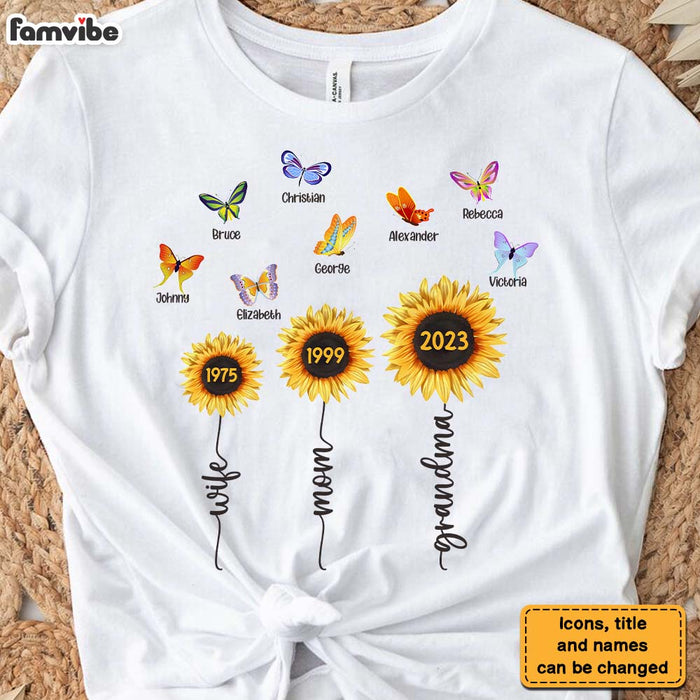 Personalized Gift For Grandma Sunflower Butterfly Shirt - Hoodie - Sweatshirt 27032 1