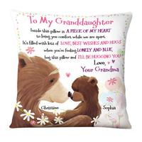 Personalized Gift For Granddaughter Penguin Flowers In Pillow 27033 thumb 1