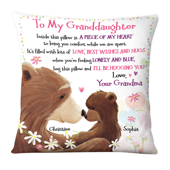 Personalized Gift For Granddaughter Penguin Flowers In Pillow 27033 1