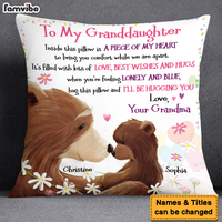 Personalized Gift For Granddaughter Penguin Flowers In Pillow 27033 thumb 1