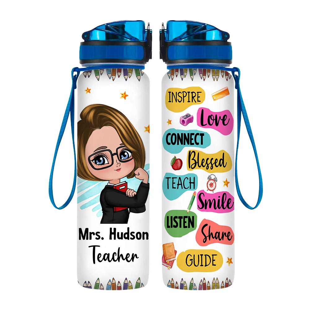 Personalized Gift For Teacher Blessed Inspire Love Tracker Bottle 27034 Primary Mockup