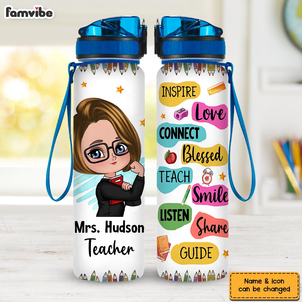 Personalized Gift For Teacher Blessed Inspire Love Tracker Bottle 27034 Primary Mockup