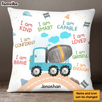 Personalized Gift For Grandson I Am Kind Watercolor Construction Diggers Pillow 27036 thumb 1
