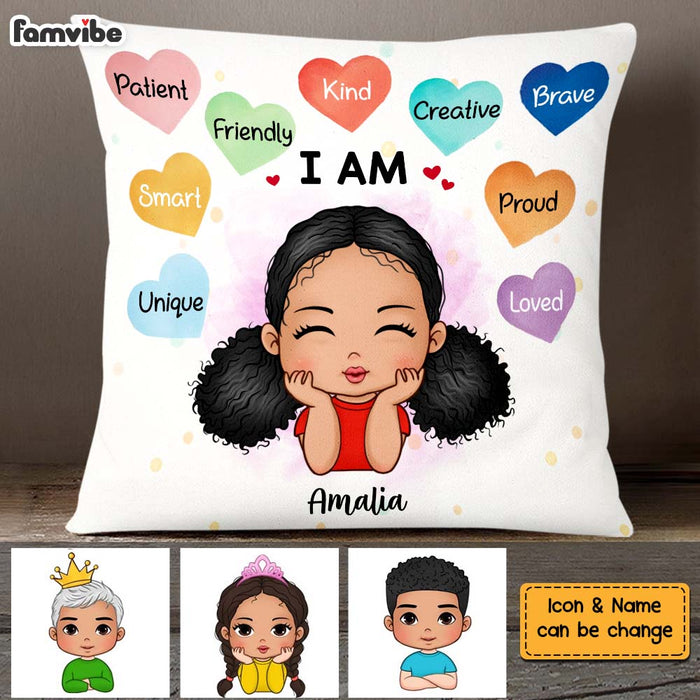Personalized Gift For Granddaughter Affirmation Colorful Heart Pillow 27043 1