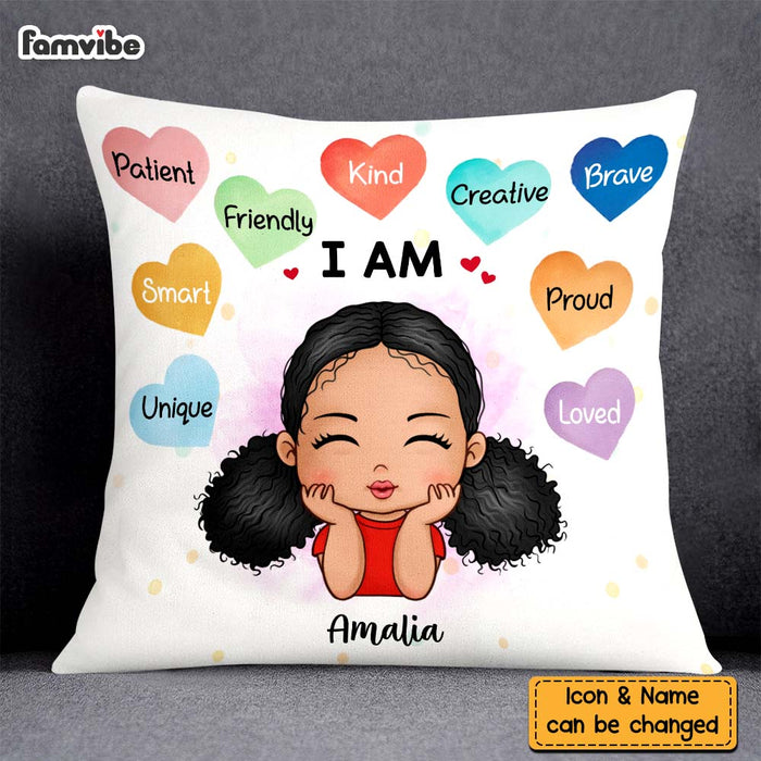 Personalized Gift For Granddaughter Affirmation Colorful Heart Pillow 27043 1
