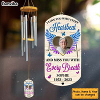 Personalized Memorial Gift Love And Miss You With Every Breath And Heartbeat Wind Chimes 27044 thumb 1
