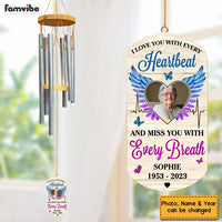 Personalized Memorial Gift Love And Miss You With Every Breath And Heartbeat Wind Chimes 27044 thumb 1