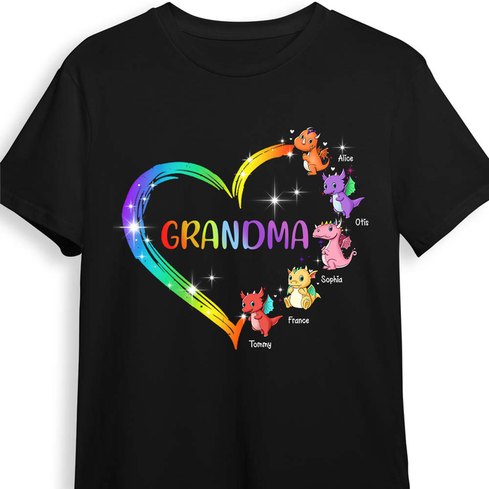 Personalized Gift For Grandma Dragon Colorful Shirt - Hoodie - Sweatshirt 27058 1