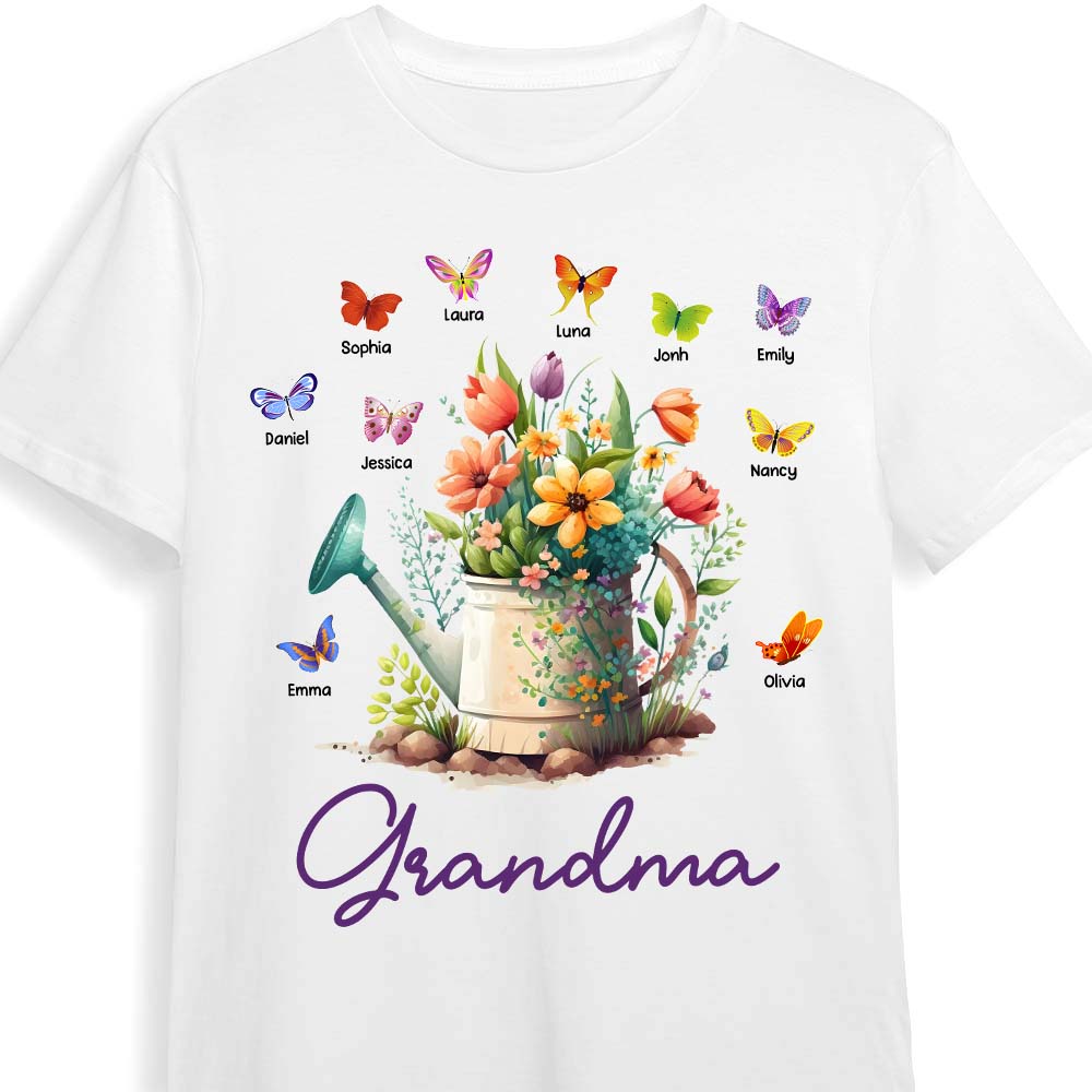Personalized Gift For Grandma Floral Watering Can Shirt Hoodie Sweatshirt 27062 Primary Mockup