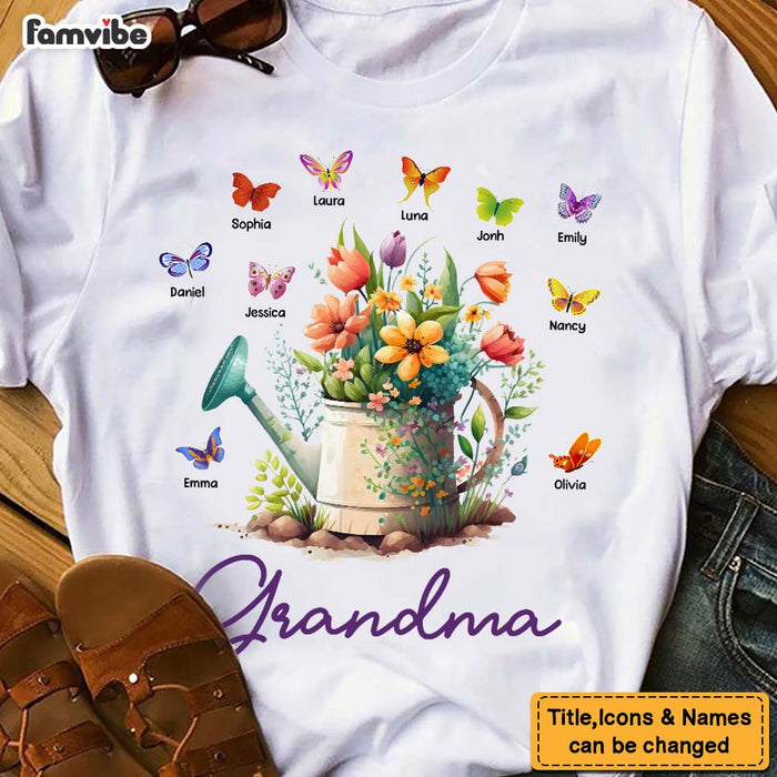Personalized Gift For Grandma Floral Watering Can Shirt - Hoodie - Sweatshirt 27062 1