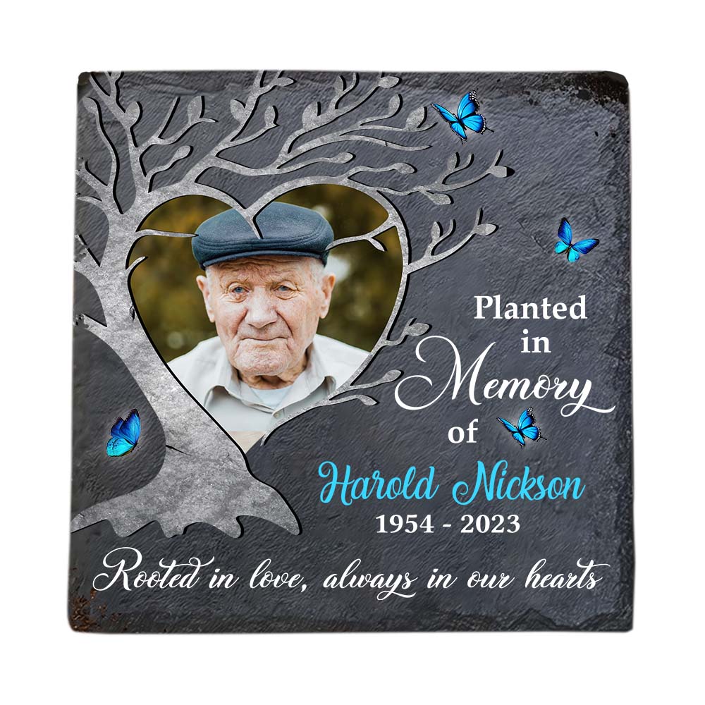 Personalized Gift For Family Planted In Memory Heart Tree Square Memorial Stone 27063 Primary Mockup