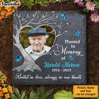 Personalized Gift For Family Planted In Memory Heart Tree Square Memorial Stone 27063 thumb 1