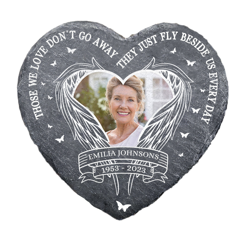 Personalized Memorial Gift Those We Love Don't Go Away Heart Memorial Stone 27067 Primary Mockup