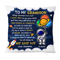 Personalized Gift For Son Grandson Astronaut Outer Space To My Grandson Pillow 27070 thumb 1